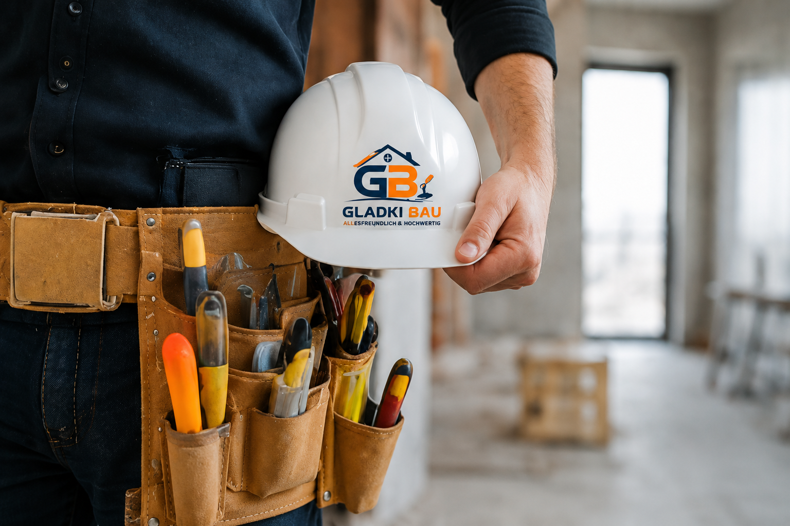 GLADKI BAU Handwerker mit Helm